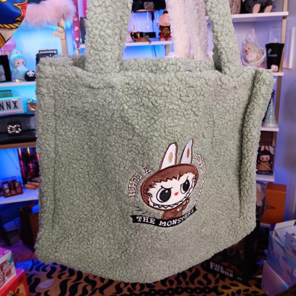 New Custom Labubu Fleece Terri Cloth Tote/Shoulder Bag 4 colors available